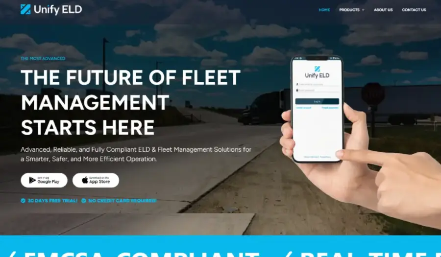 Dizajn i izrabotka na web strana za Unify, fleet management i trucking softver